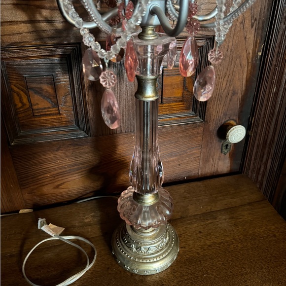 Pink Glass Candelabra Lamp - Picture 3 of 3